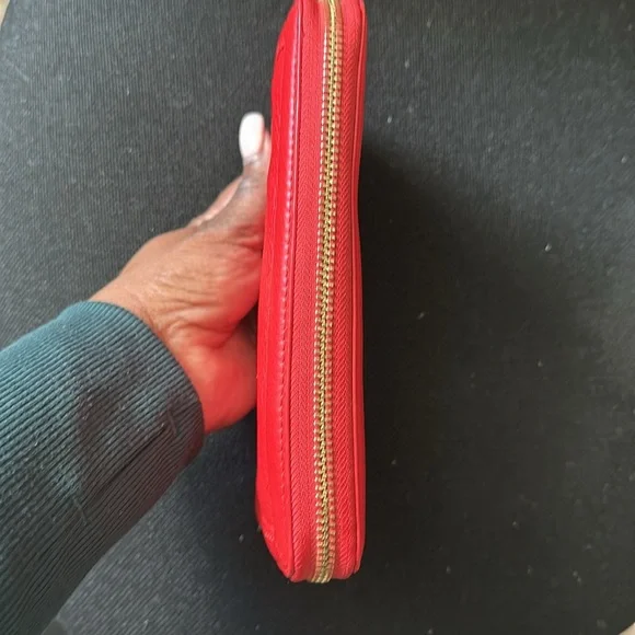 Tory Burch Red Leather Continental Wallet - Gold-Tone Hardware - Picture 6 of 7